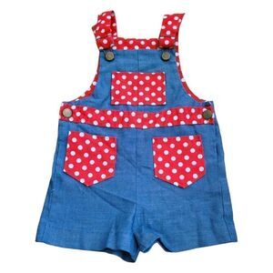 Vintage Healthtex Polka Dot Overalls Stantogs USA Made Retro Kid SZ 3T